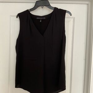 White House Black Market V-Neck Black Blouse